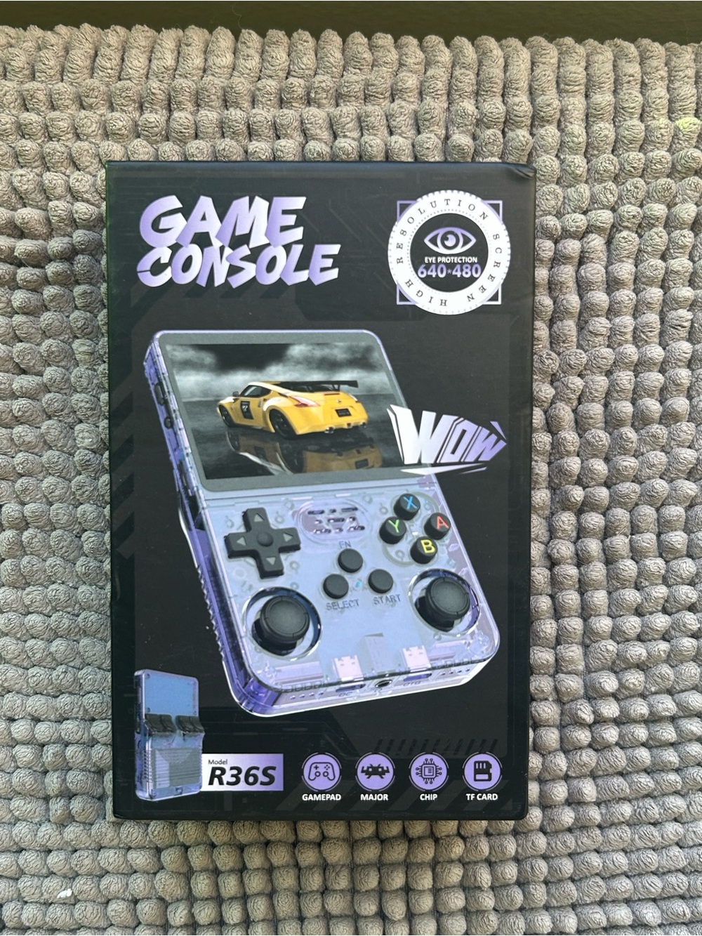 Transparent Purple Handheld Game Console -